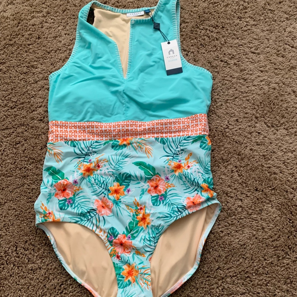 NWT cabana life swim suit large